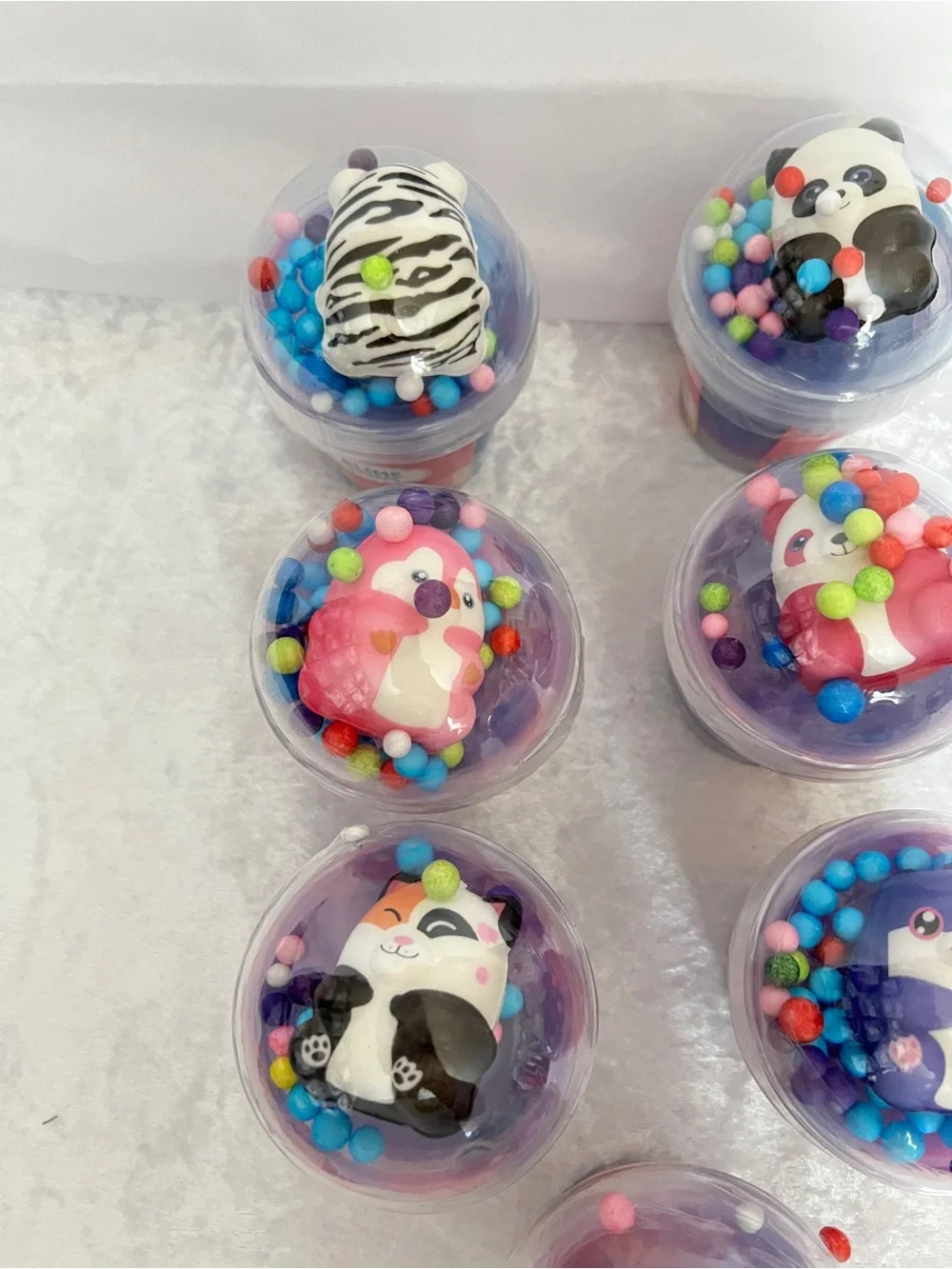 Lot of 7 Slime Sundae Party Favor Topped with Cuteness Squishy Animals Age 3+